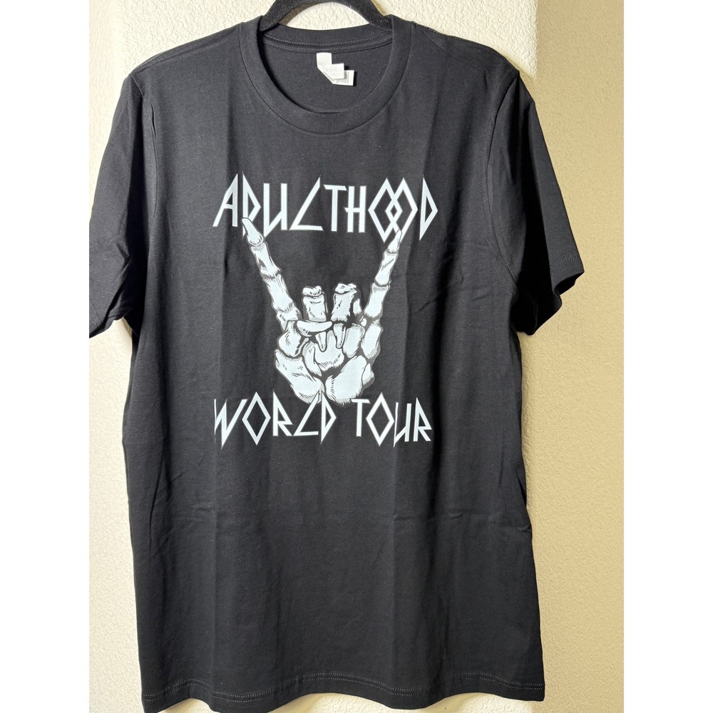NWTS Poppy in July Adulthood World Tour Unisex Skeleton Goth Halloween Tee L